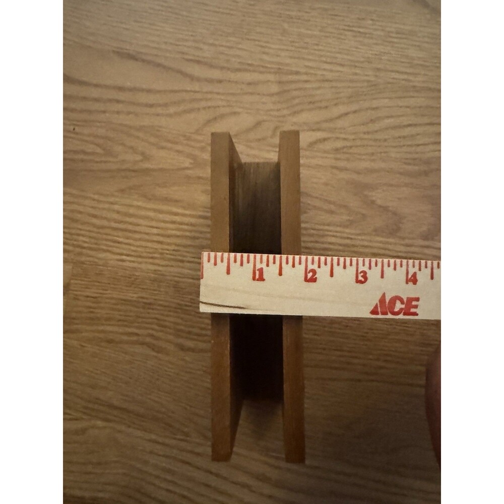 Lasercraft Napkin/Letter Holder Walnut 3 Mast Ship Laser Engraved American‎ VTG - Picture 5 of 6